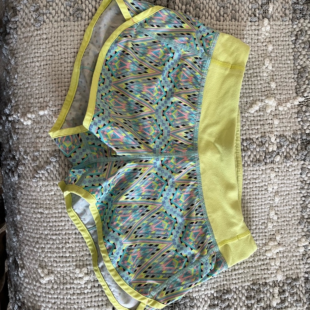 Ivivva Yellow Shorts with Intricate Design